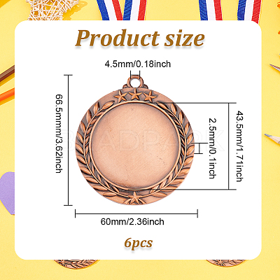 6Pcs Alloy Pendant Cabochons Settings FIND-FG0002-36R-1