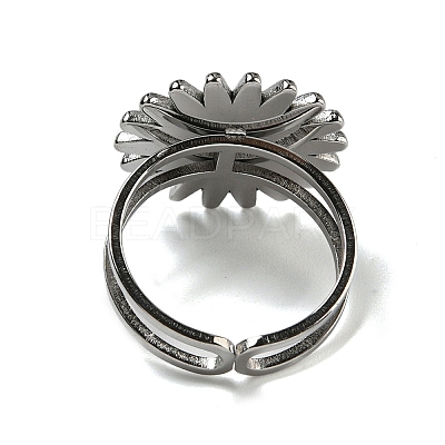Sun 304 Stainless Steel Open Cuff Rings STAS-Z060-08P-06-1
