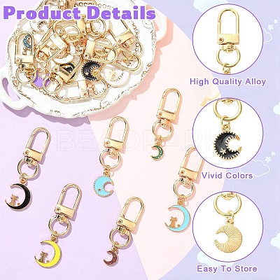 16Pcs Alloy Enamel Pendant Decorations HJEW-YW00249-1