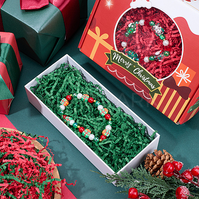 4 Sets 2 Colors Christmas Themed Paper Shredded Paper Filler OCOR-SP0001-04-1