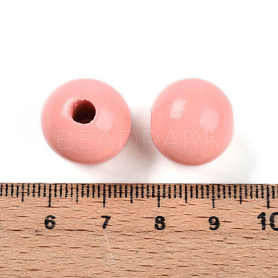 Painted Natural Wood Beads WOOD-A018-16mm-14-1