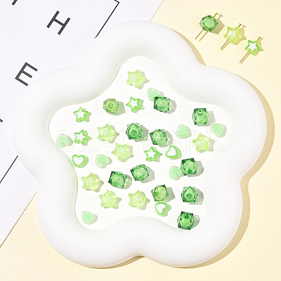 200Pcs 5 Styles Transparent Acrylic Beads TACR-FS0001-54B-1
