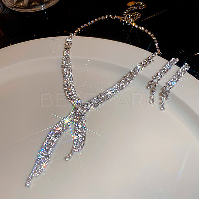 Brass Rhinestone Tassels Jewerly Sets WGFAAA4-03-1