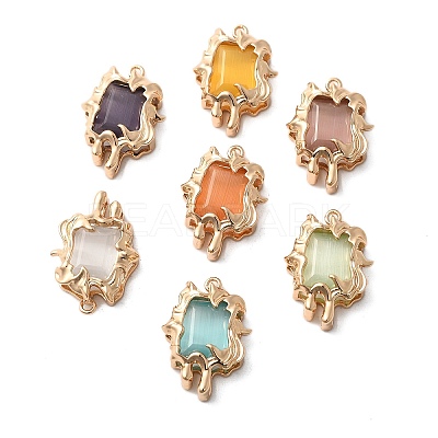 Brass Glass Pendants KK-Z103-11KCG-01-1
