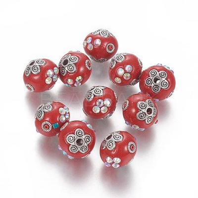 Handmade Indonesia Rhinestone Beads IPDL-E012-23C-1