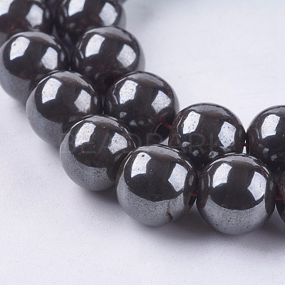 Magnetic Synthetic Hematite Beads Strands X-G-Q893-10mm-1