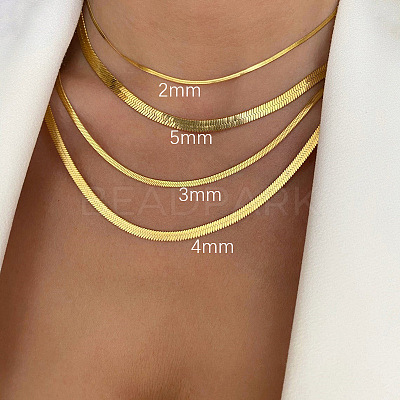 304 Stainless Steel Snake Chain Necklaces for Women WG80FEF-20-1