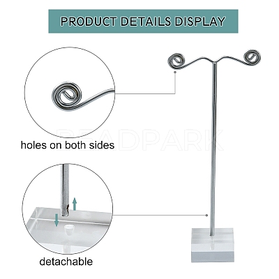 3Pcs T Bar Earring Organic Glass Displays Sets X-EDIS-G012-01-1