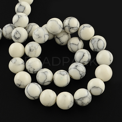 Synthetical Turquoise Gemstone Round Bead Strands TURQ-R035-10mm-05-1