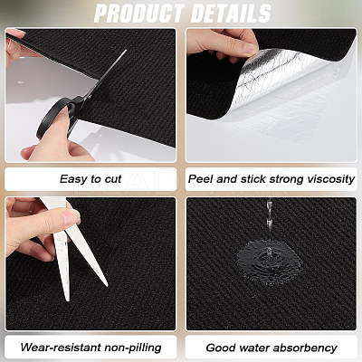12Pcs Square Self-adhesion Polyester Carpet Tape DIY-CN0003-45B-1