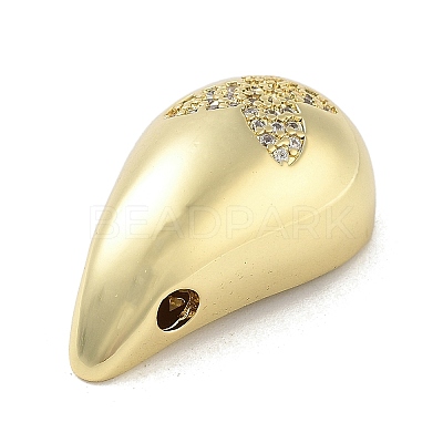 Rack Plating Brass Micro Pave Clear Cubic Zirconia Pendants KK-H474-18G-14-1