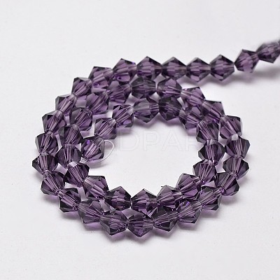 Imitate Austrian Crystal Bicone Glass Beads Strands GLAA-F029-5x5mm-04-1