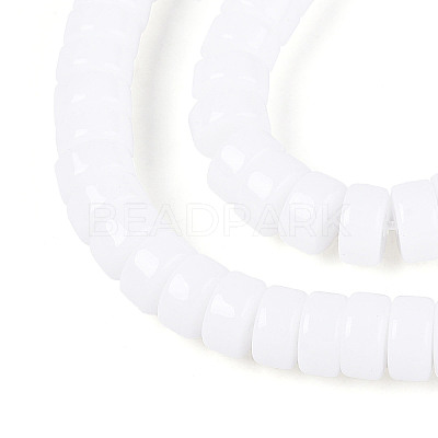 Opaque Solid Color Glass Beads Strands GLAA-N026-3x6mm-02-1