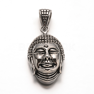 Buddha 304 Stainless Steel Pendants STAS-M222-15AS-1