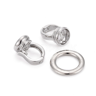 Brass Fold Over Clasps X-KK-F0297-23-NR-1