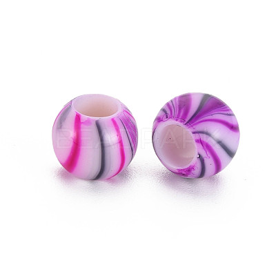 Opaque Acrylic European Beads MACR-S308-07A-1