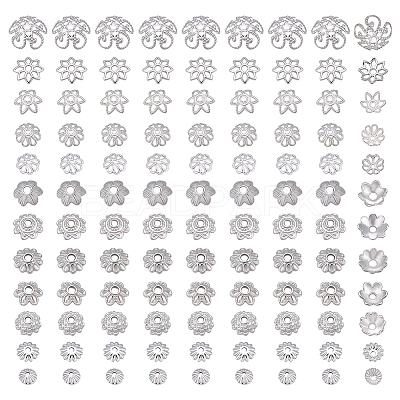 120Pcs 12 Styles Alloy Beads Caps FIND-PH0022-80S-1