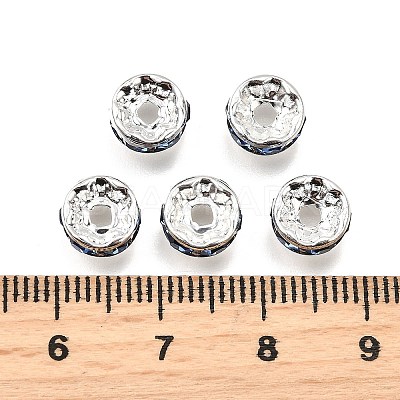 Brass Grade A Rhinestone Spacer Beads RSB038NF-14-1