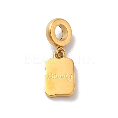 Ion Plating(IP) 304 Stainless Steel European Dangle Charms STAS-G308-08G-1