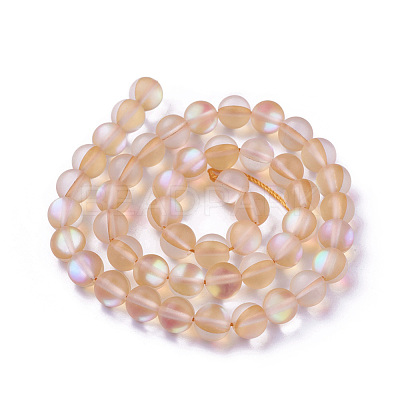 Synthetic Moonstone Beads Strands G-F142-10mm-13-1