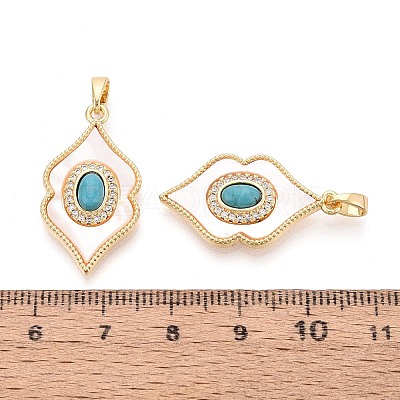 Synthetic Turquoise with Shell Pendants KK-N287-12G-02-1