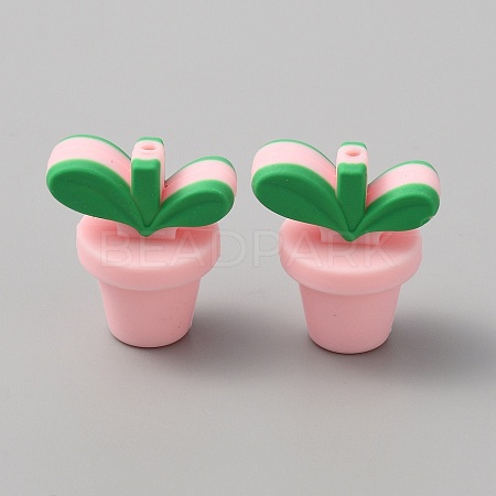 Leaf Pot Food Grade Eco-Friendly Silicone Beads SIL-WH0014-18J-1