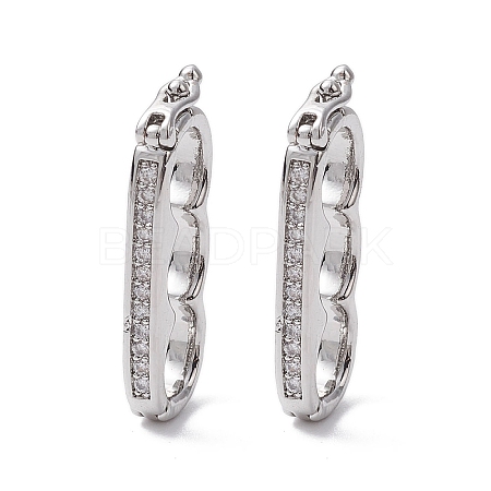 Brass Micro Pave Clear Cubic Zirconia Twister Clasps KK-K360-27B-P-1