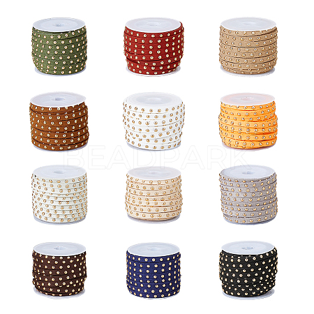 12 Rolls 12 Colors Faux Suede Cord LW-FH0001-01A-1