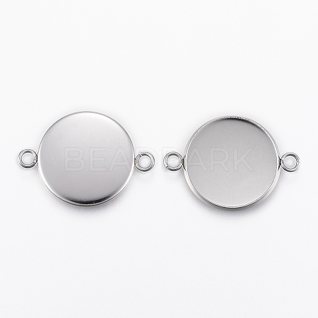 Non-Tarnish 304 Stainless Steel Cabochon Connector Settings LS-X-STAS-E146-19P-18mm-1