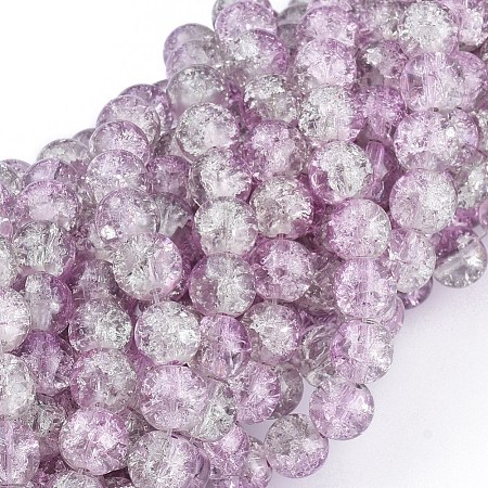 Spray Painted Crackle Glass Beads Strands CCG-Q002-4mm-02-1