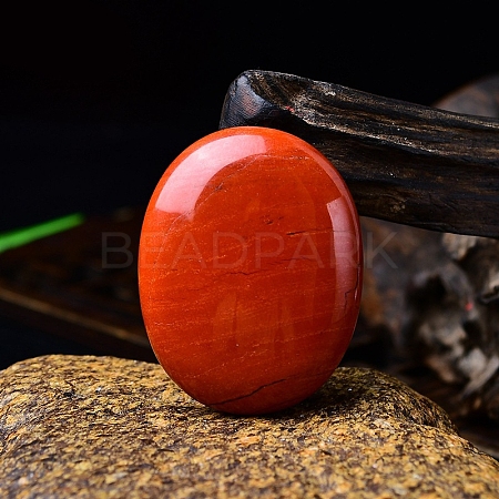 Natural Red Jasper Oval Palm Stone Massager PW-WG63539-22-1