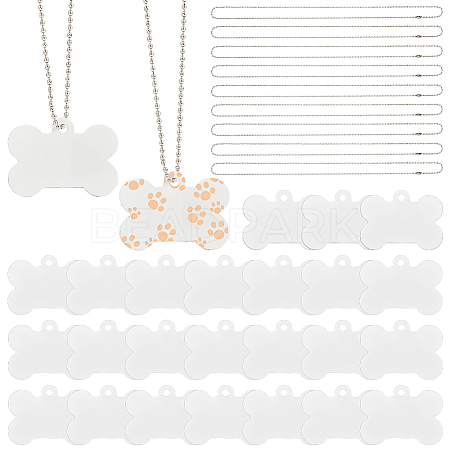 45Pcs Blank Double-sided Heat Transfer Aluminium Pendants DIY-SP0006-29B-1