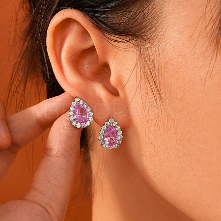 Brass Teardrop Stud Earrings UI2850-6-1