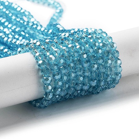 Electroplate Transparent Glass Beads Strands EGLA-A035-T4mm-A08-1