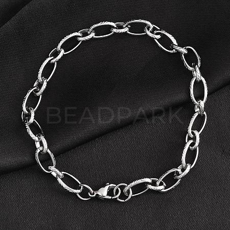 Tarnish Resistant Fashionable 304 Stainless Steel Engraved Vine Mother-son Chain Bracelets LS-STAS-A028-B101P-1