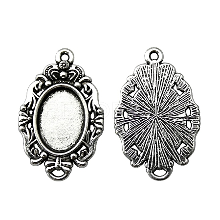 Tibetan Style Alloy Pendant Cabochon Settings PW-WG58EB0-02-1