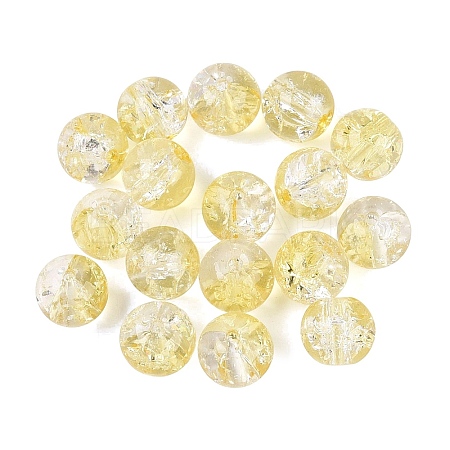 Transparent Spray Painting Crackle Glass Beads GLAA-L046-01B-10-1