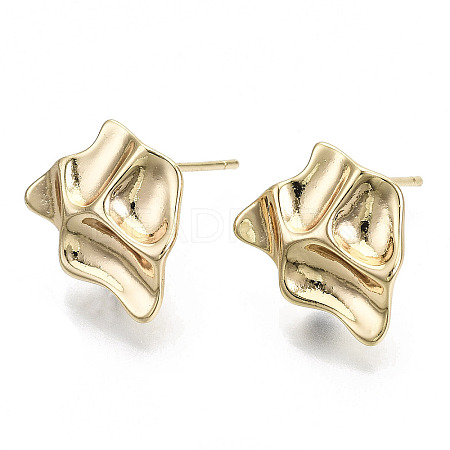 Brass Stud Earring Findings X-KK-N232-116-NF-1