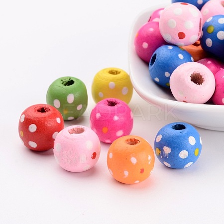 Mixed Lead Free Round Natural Wood Beads X-YTB024-1