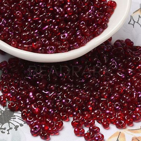 Spray Painted Glass Seed Beads SEED-F005-11A-05-1