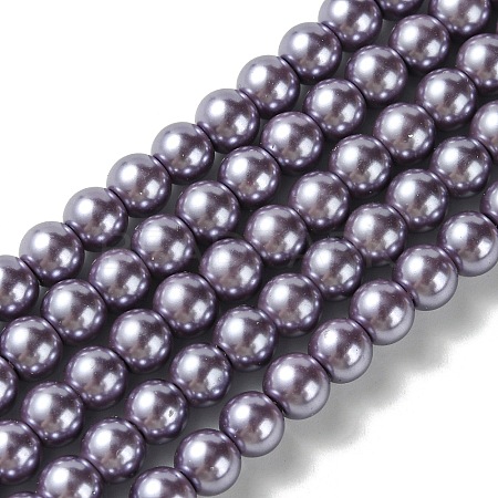 Eco-Friendly Dyed Glass Pearl Round Beads Strands HY-A002-6mm-RB116-1
