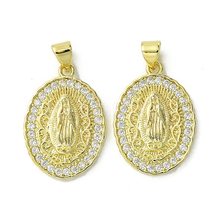 Brass Micro Pave Clear Cubic Zirconia Pendants KK-H472-50B-G-1