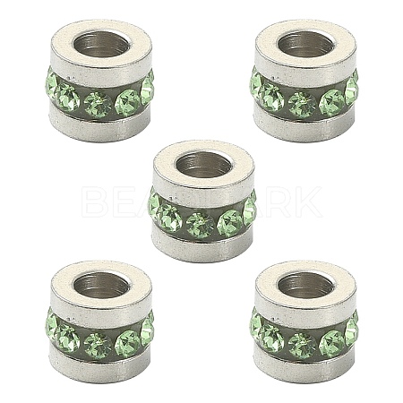 201 Stainless Steel Polymer Clay Rhinestone Inlaid Beads RB-YW0001-11J-1