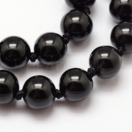 Natural Black Onyx Beads Strands X-G-O153-01-8mm-1
