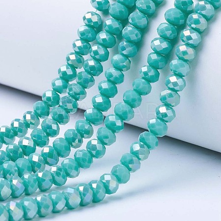 Electroplate Glass Beads Strands EGLA-A034-P3mm-B16-1