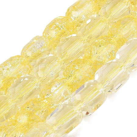 Transparent Crackle Glass Beads Strands GLAA-Q108-04A-12-1
