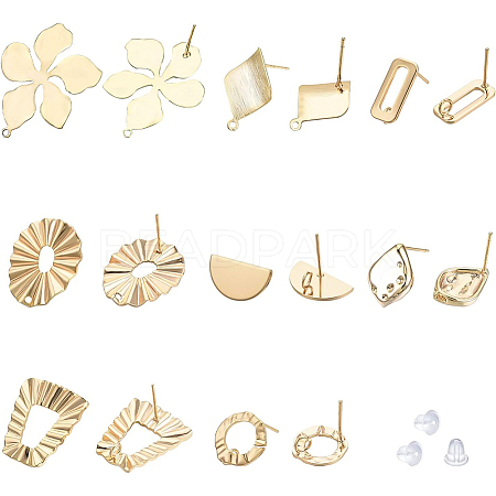 Brass Stud Earring Findings KK-BC0002-24-1