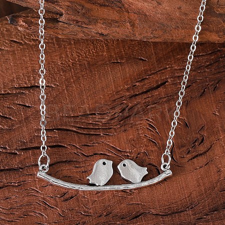Alloy Couple Birds Pendant Necklaces for Women FS-WG2DA5D-01-1