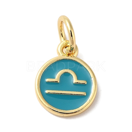 Real 18K Gold Plated Brass Enamel Charms KK-L216-001G-K05-1