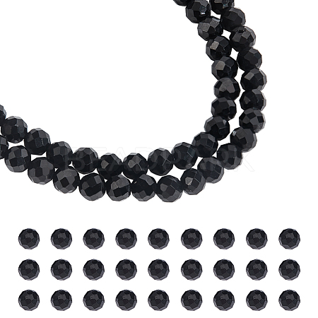  2 Strands Natural Black Spinel Beads Strands G-NB0004-61-1
